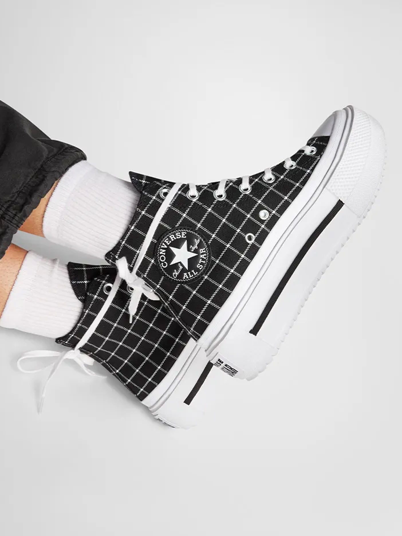 Converse Chuck Taylor AS Lift Double Stack Plaid Sneakers