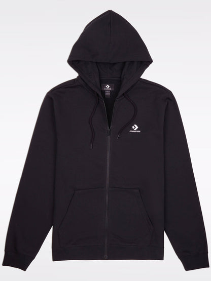 Converse Embroidered Full Zip Hoodie - Black