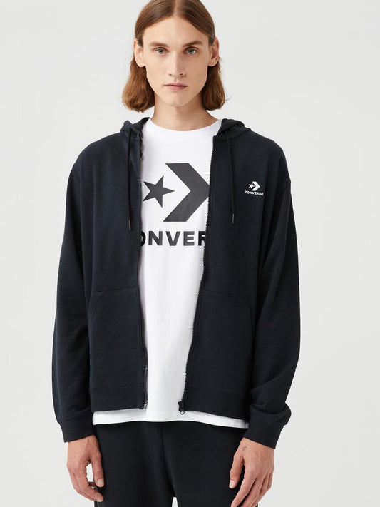 Converse Embroidered Full Zip Hoodie - Black