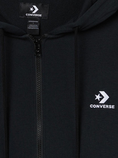 Converse Embroidered Full Zip Hoodie - Black