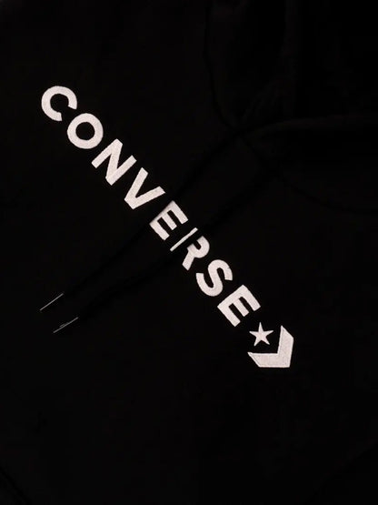 Converse Wordmark Oversized Fleece Hoodie - Black