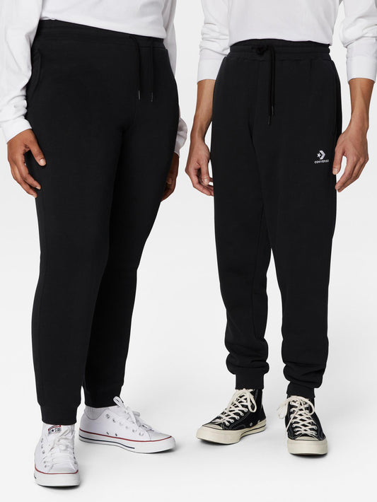 Converse Small Patch Embroidered Fleece Pants - Black