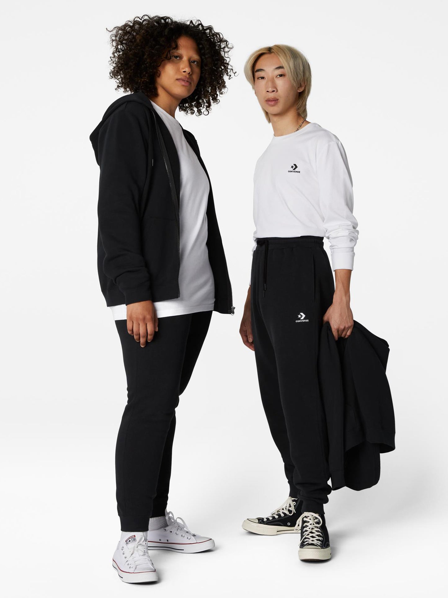 Converse Small Patch Embroidered Fleece Pants - Black