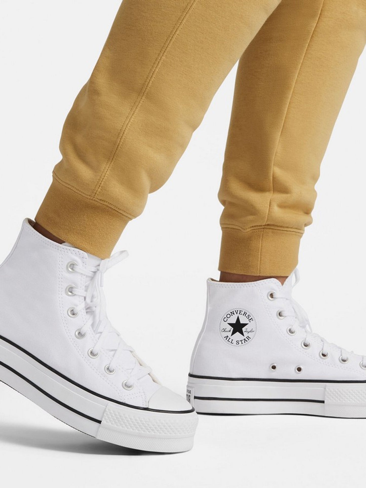 Converse Small Patch Embroidered Fleece Pants - Beige