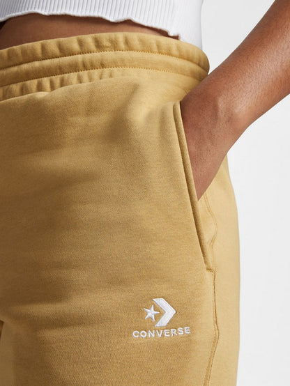 Converse Small Patch Embroidered Fleece Pants - Beige