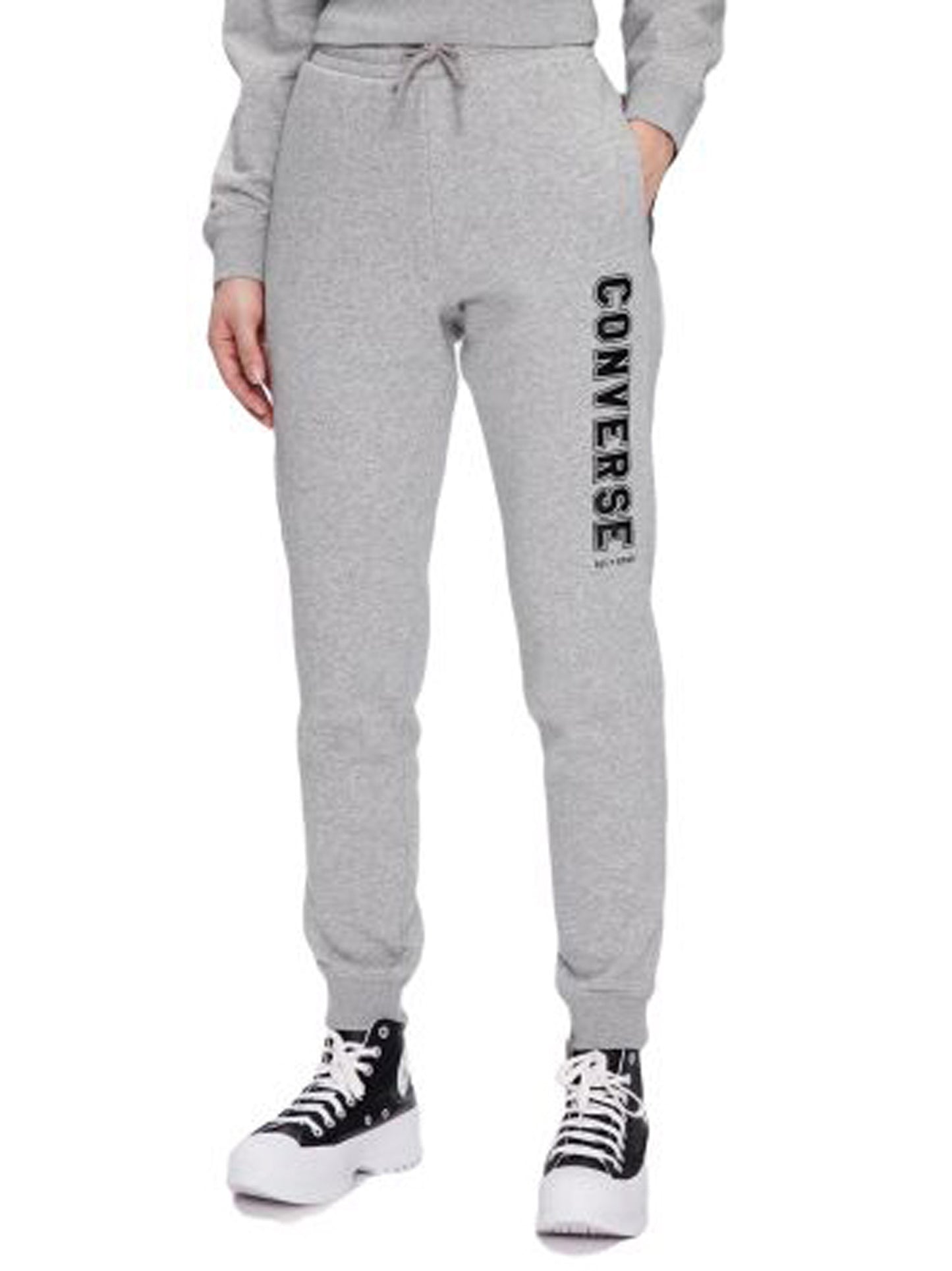 Converse Printed Fleece Pants - Grey