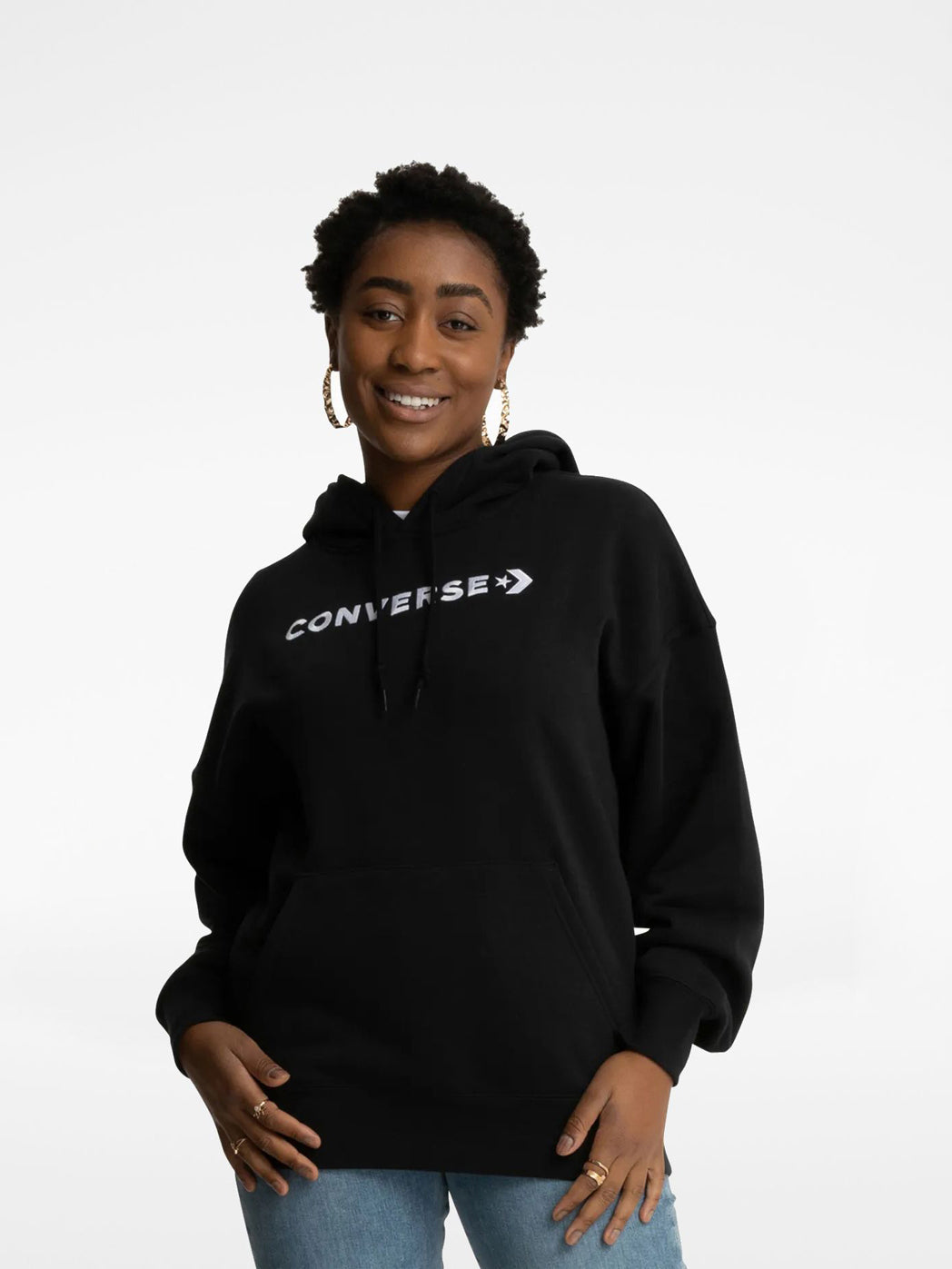 Converse Wordmark Fleece Hoodie - Black