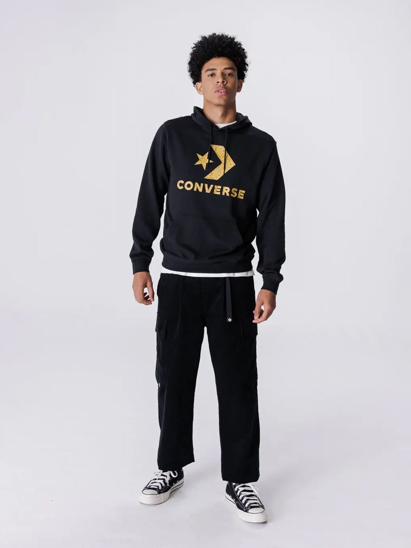 Converse Center Chest Small Patch Hoodie - Black