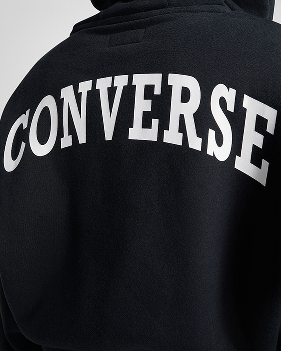 Converse Cropped Retro Chuck Full Zip Hoodie - Black