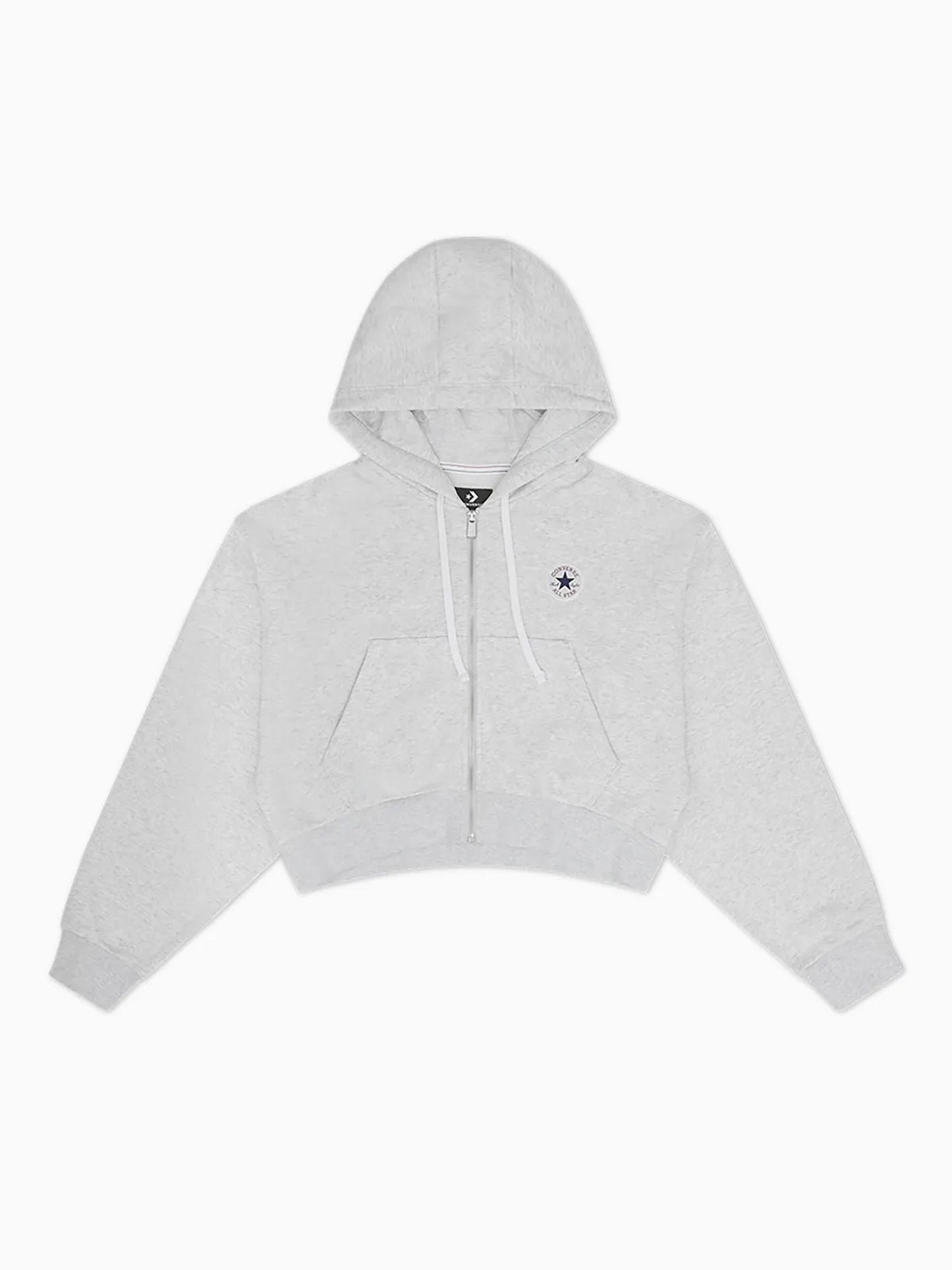 Converse Cropped Retro Chuck Full Zip Hoodie - Grey