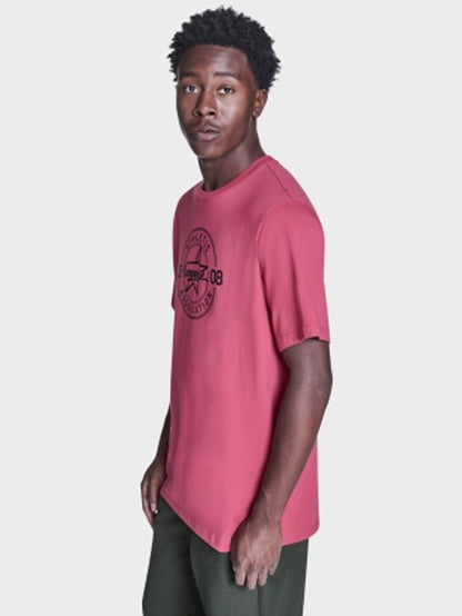 Athletic Front Printed Tee - Rose Cherry
