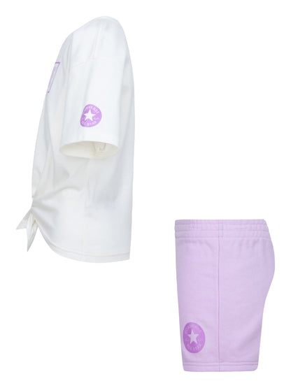 Converse CNVG Tie Front Tee and Short Set