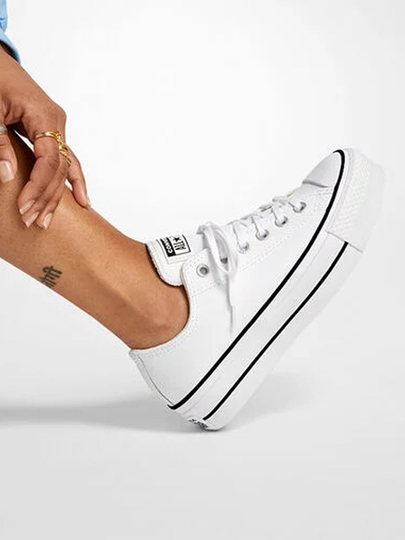 Converse W Basic Leather Platform White