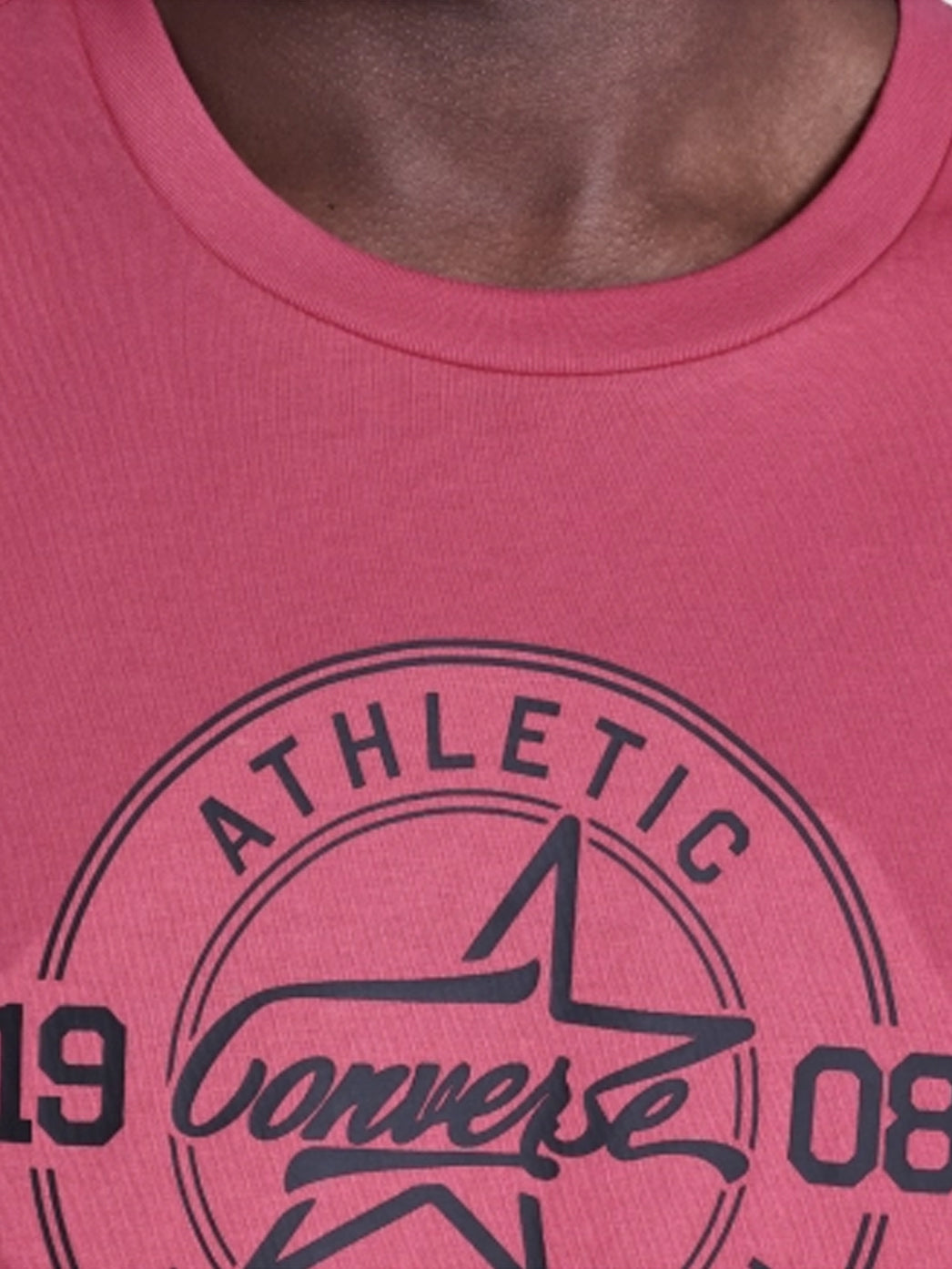 Athletic Front Printed Tee - Rose Cherry