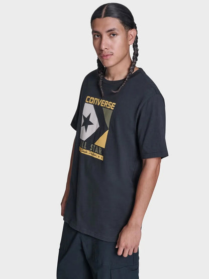 Front Printed Tee - Black