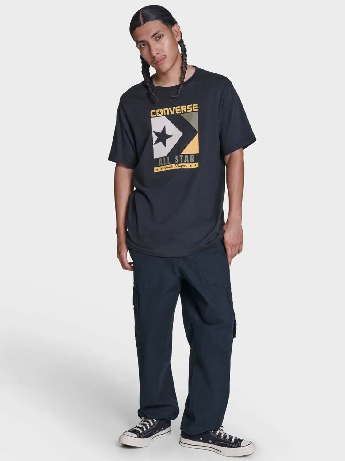 Front Printed Tee - Black