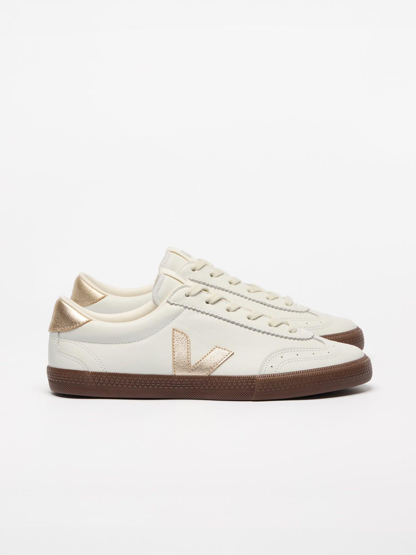 Volley Leather White Platine Bark