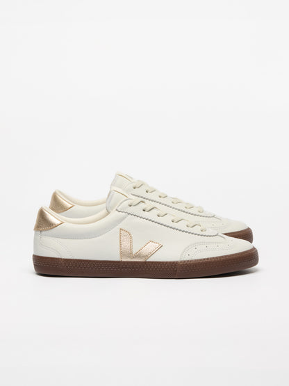 Volley Leather White Platine Bark