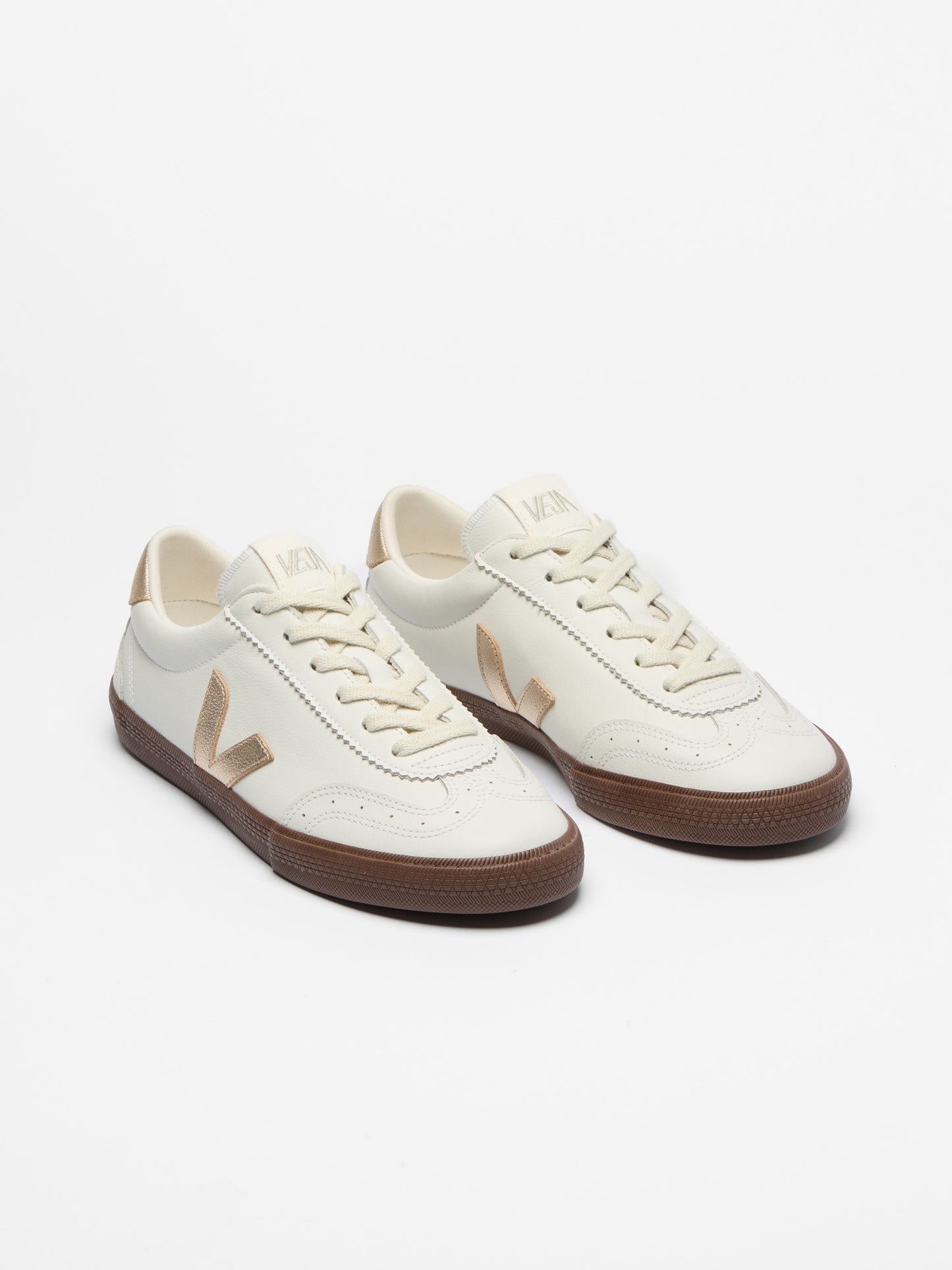 Volley Leather White Platine Bark