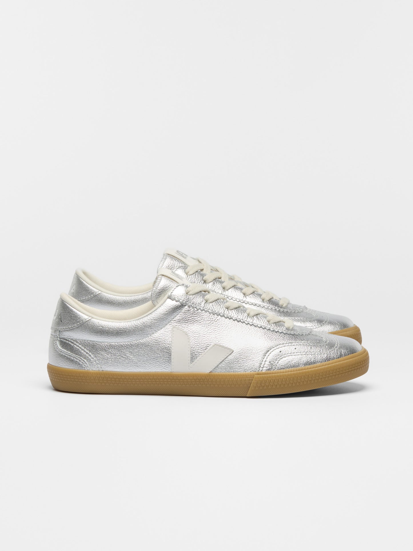 Volley Leather Silver White Natural