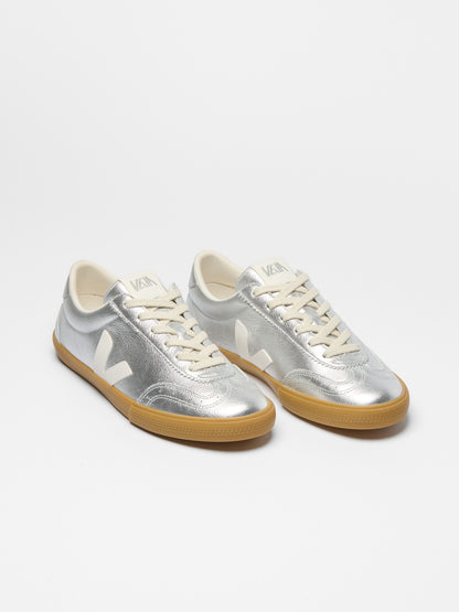 Volley Leather Silver White Natural