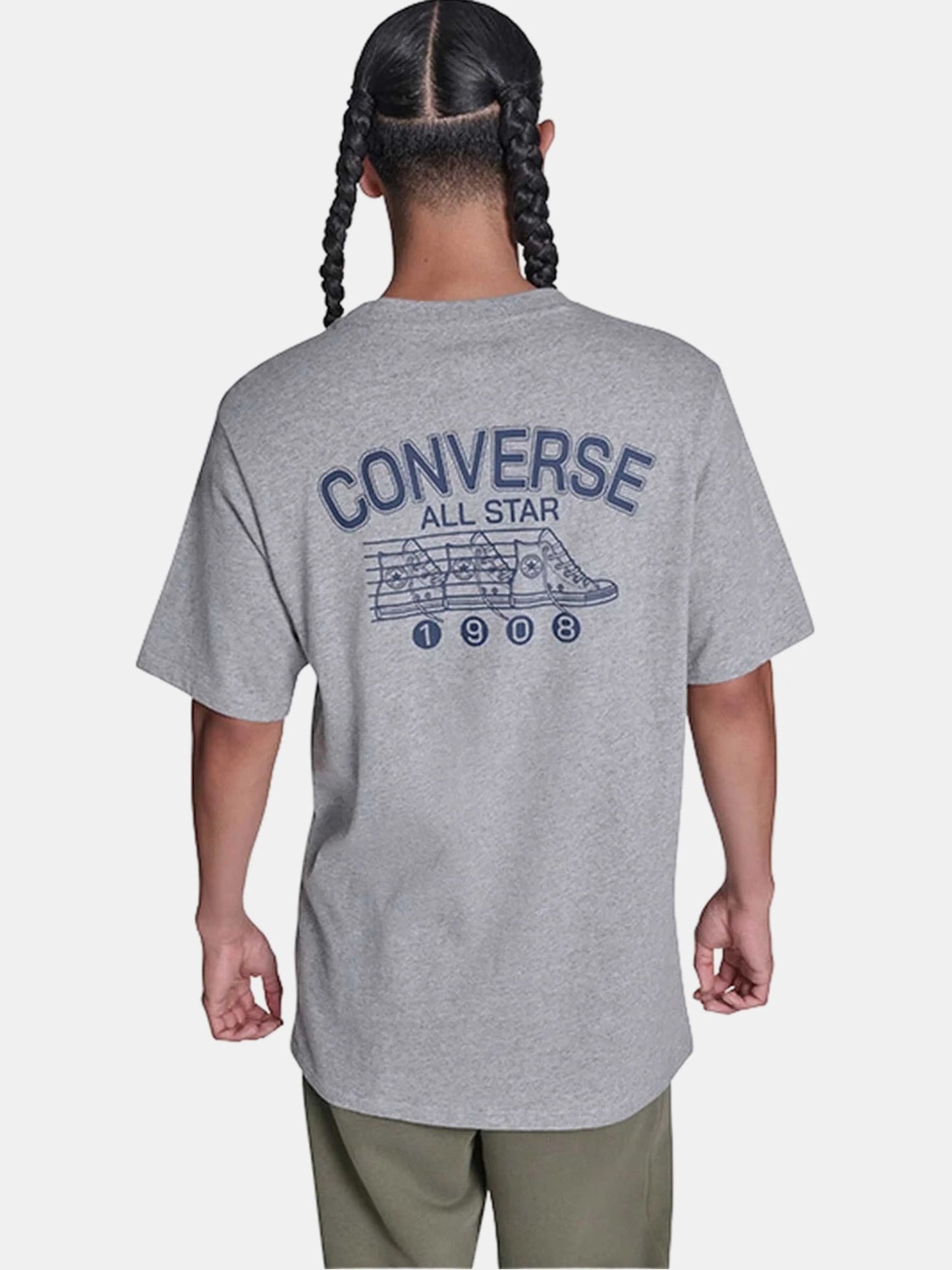 Back Printed Tee - Vintage Grey Heather